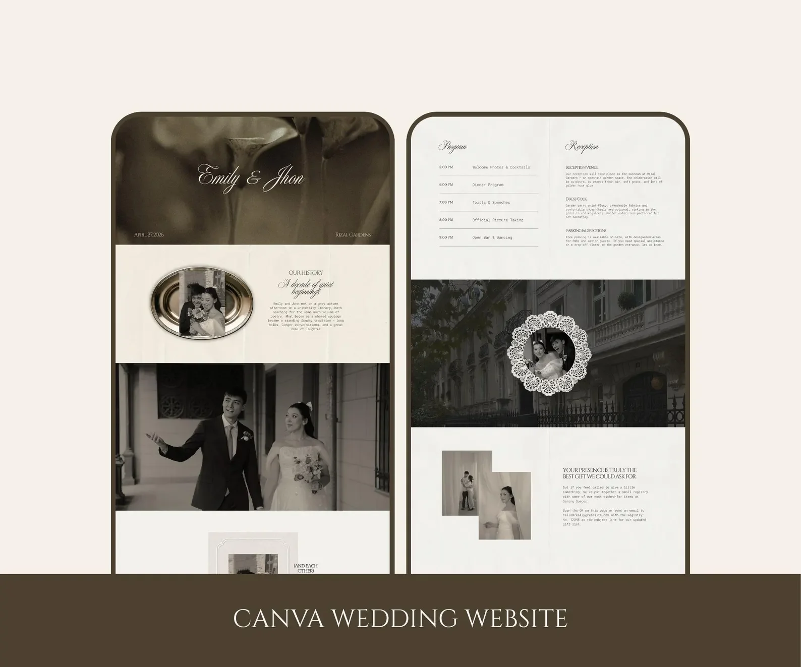 Vintage Wedding Website Template