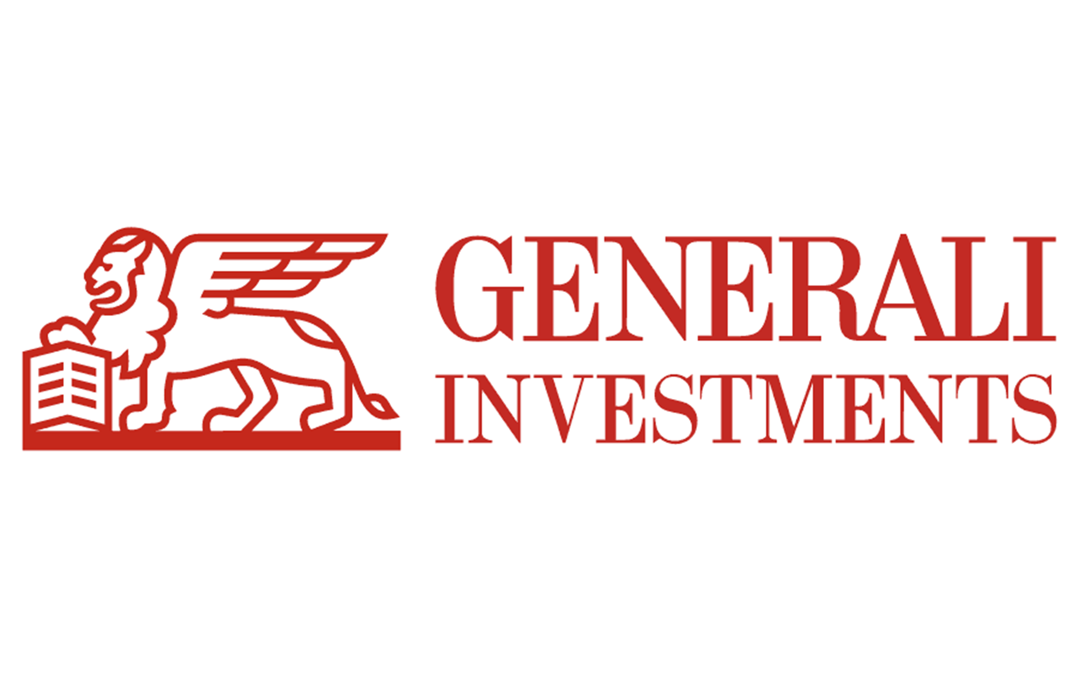 Logo de Generali Investments avec un lion ailé rouge et le texte "Generali Investments"