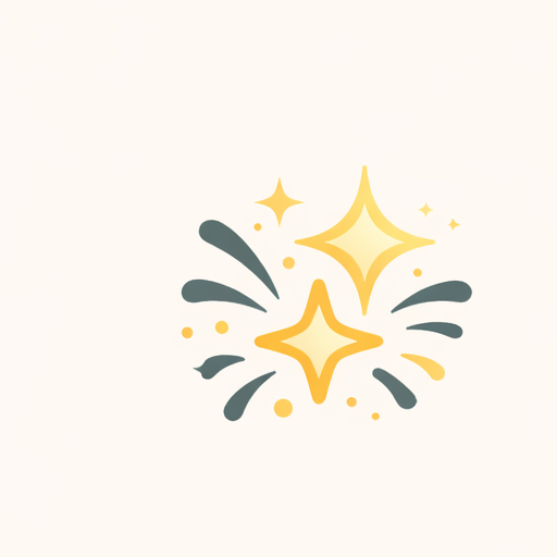 Illustration of sparkling stars and effects on a light background