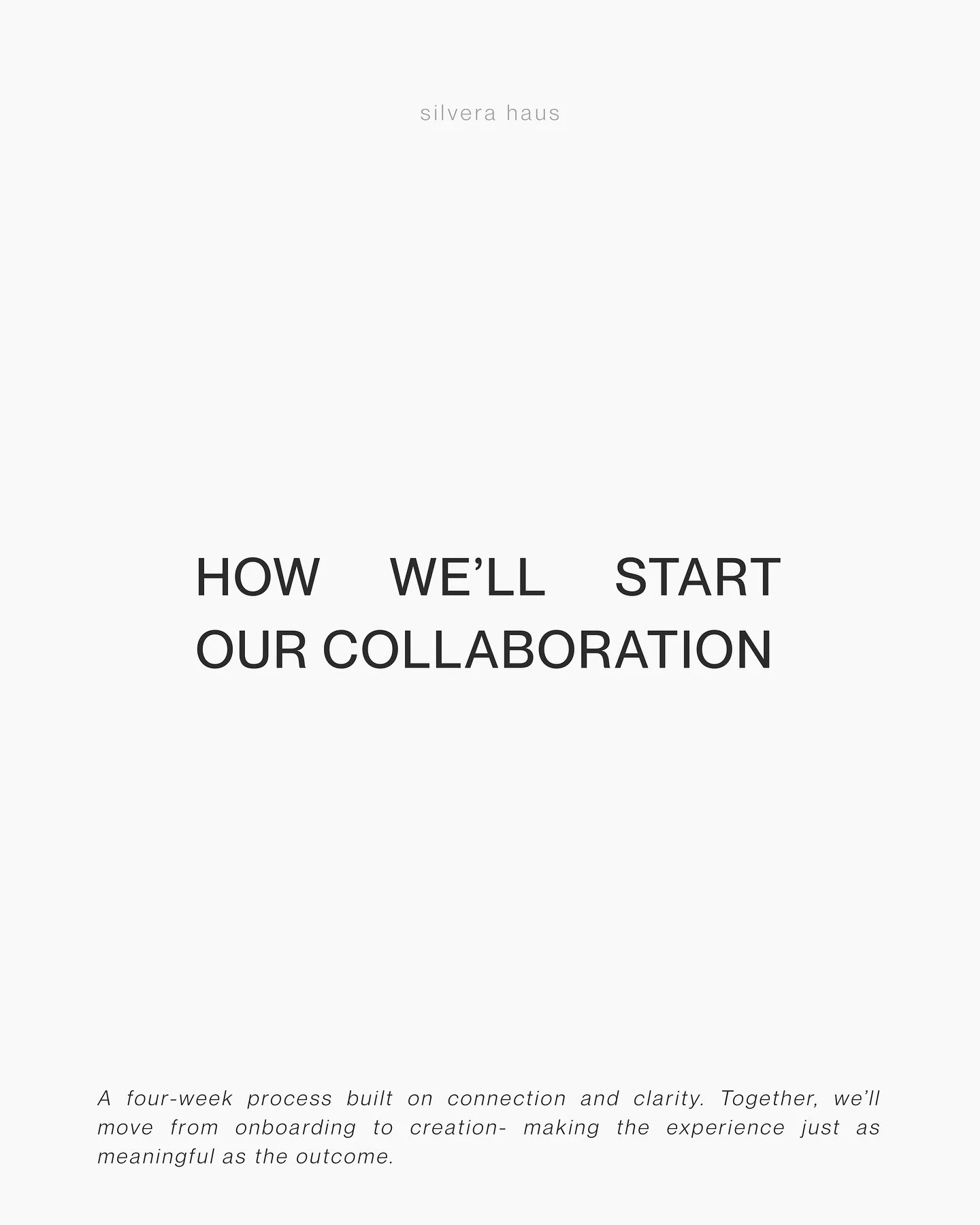 What it looks like to start your journey with Silvera. ⟡ 
A seamless four-week process built to bring clarity, direction, and ease to your brand.
#SilveraHaus