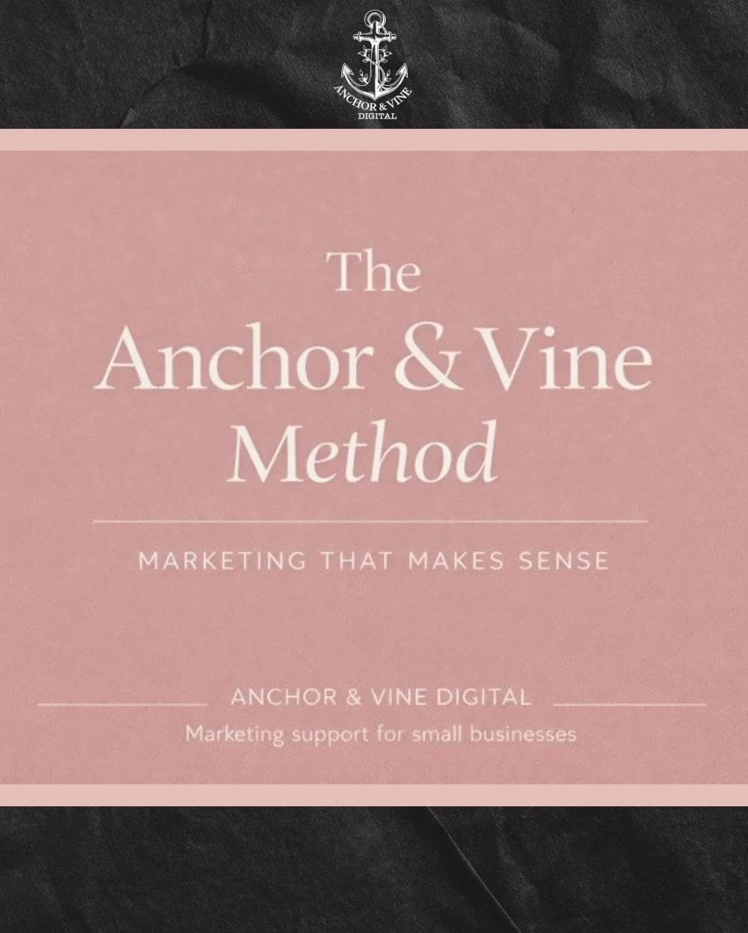 Marketing doesn&rsquo;t need to be louder to work.
It needs to be clearer and built to grow.

The Anchor &amp; Vine Method is how I help small businesses grow with intention, strategy, and momentum.

⚓️ ANCHOR &mdash; Clarity First
We define what you
