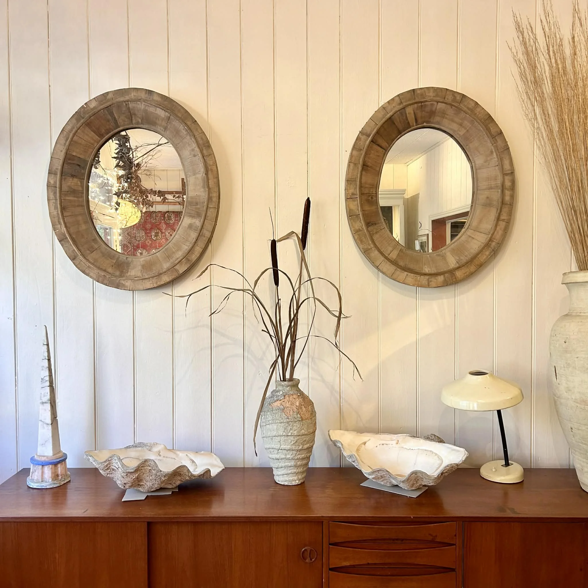 PAIR OF RECLIAMED PINE MIRRORS