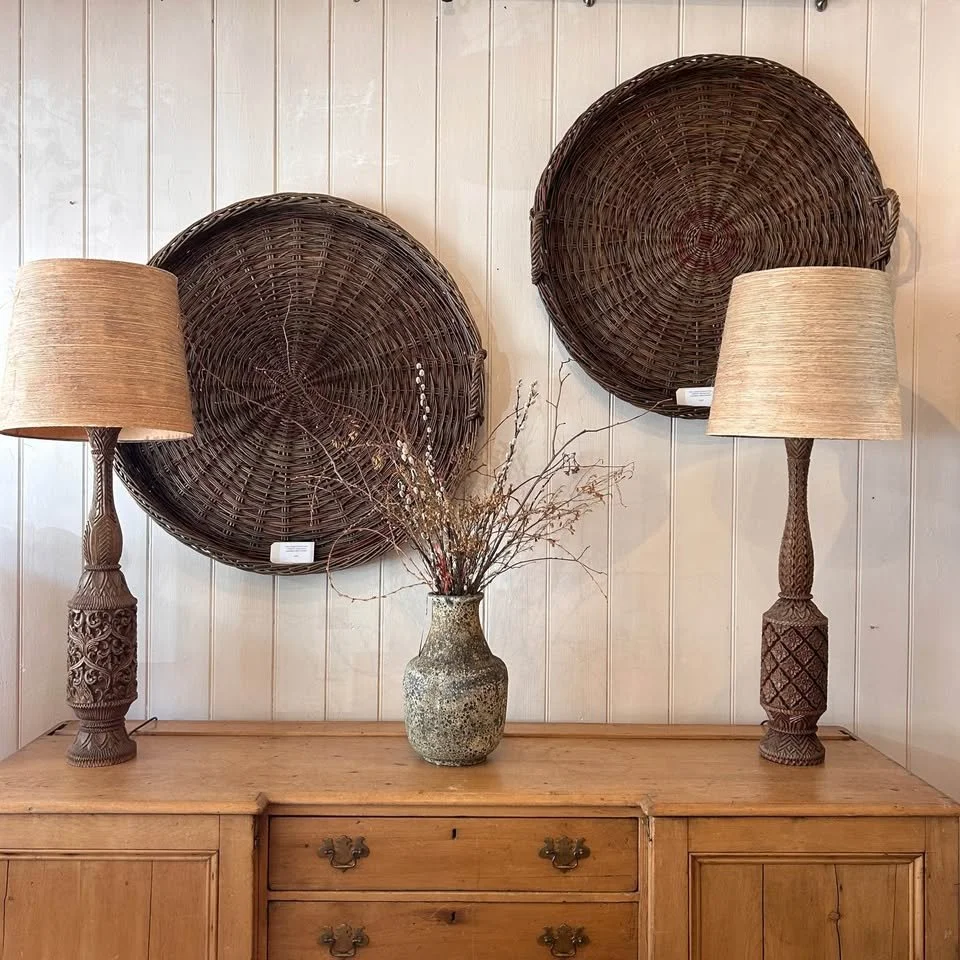PAIR OF CARVED INDIAN TABLE LAMPS