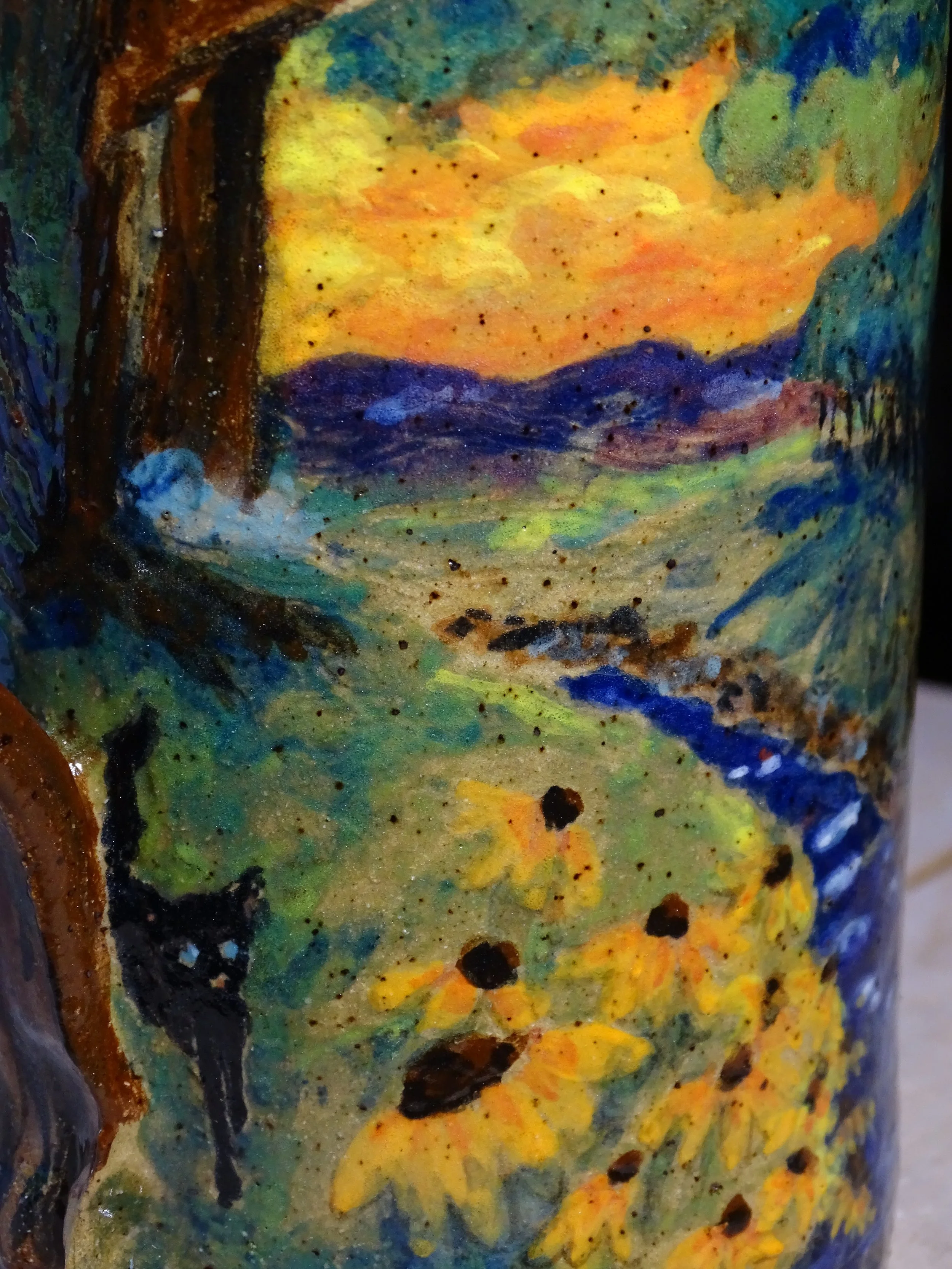 Black+Cat+Pottery+Art+Impressionist+Painting+Mug+Sunset+Sunflowers+itty+Sunshine, Your+Artsy+Airedale, Airedales+Airedale Terrier.JPG