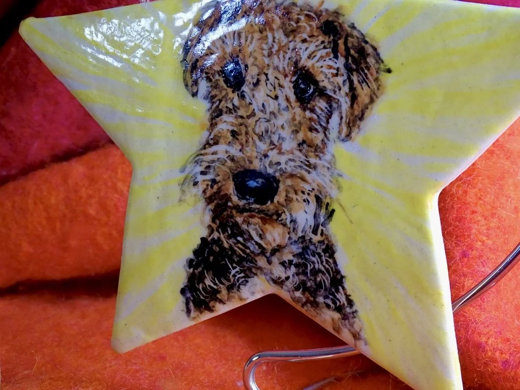 The STAR of the Holidays! Your Pet Beautifully Hand Painted on a Handmade Stoneware 6 inch Star