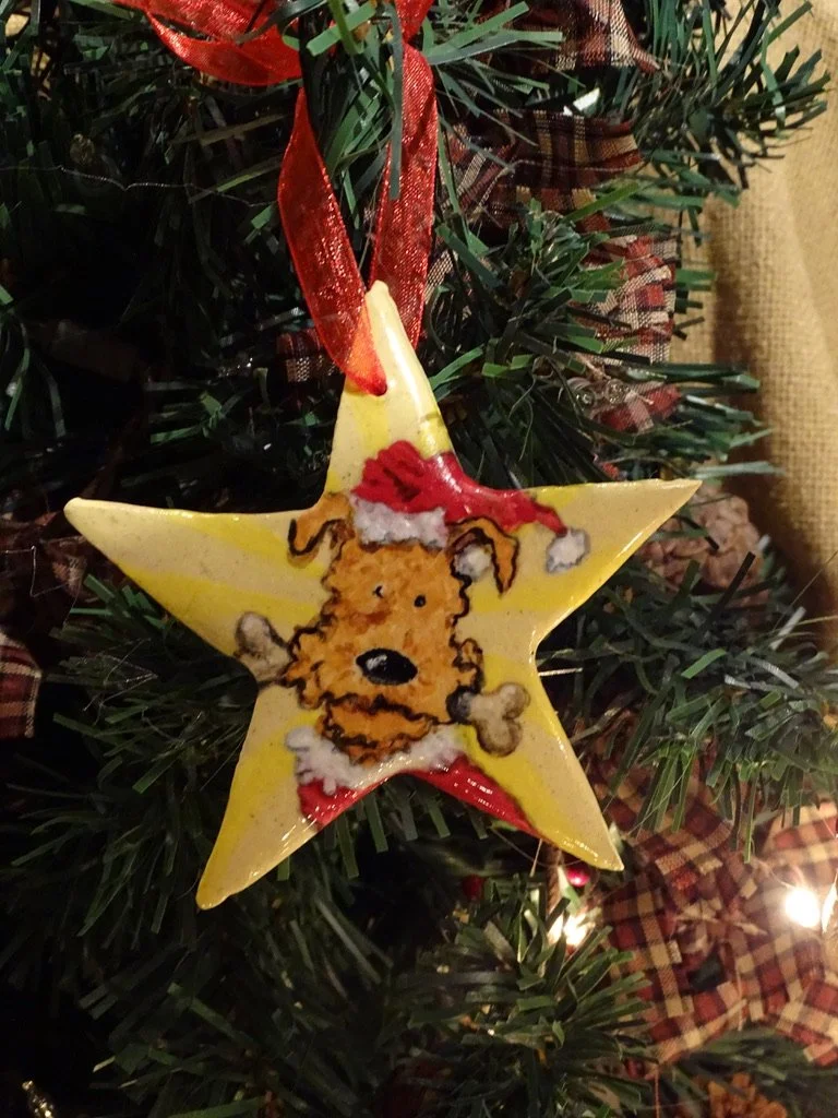 Merry Terrier Christmas in the Aire Ornament