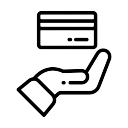 El ile kart pos cihazı tutuluyor.