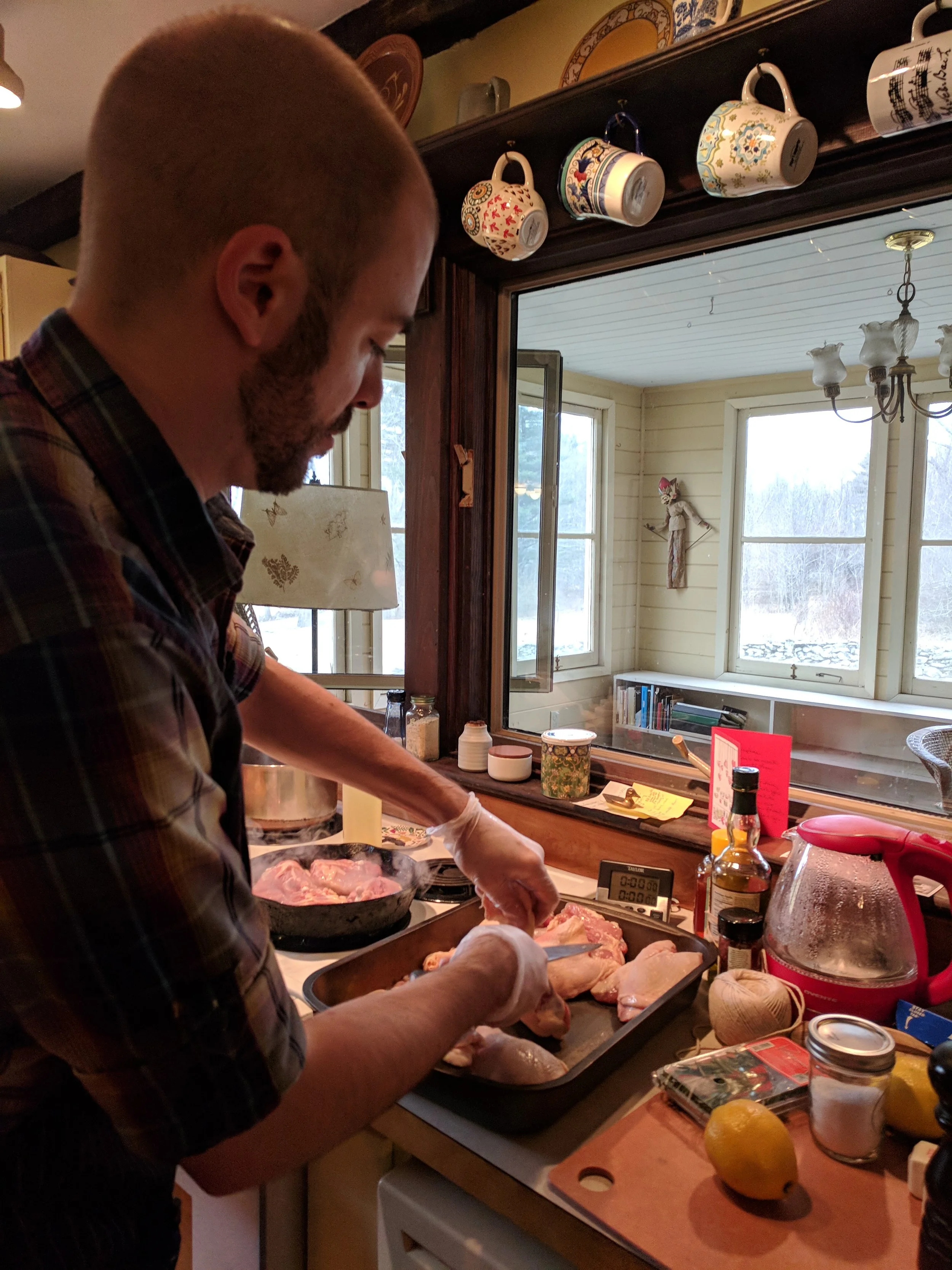 Chef Matthew preparing a private dinner