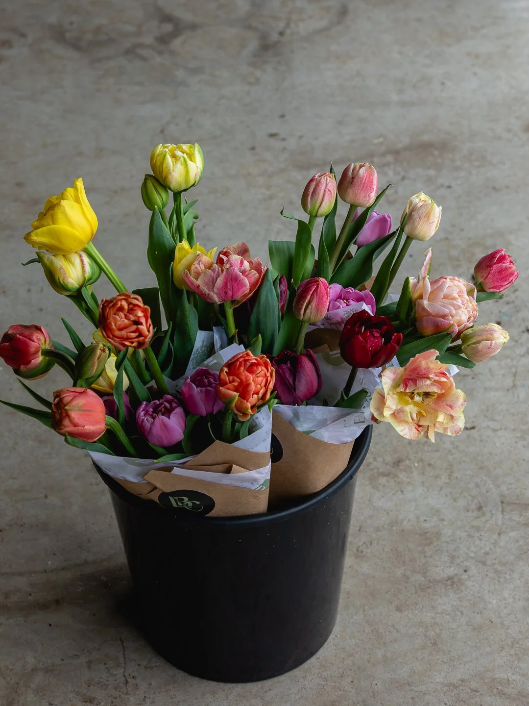 Bouquet de tulipes doubles