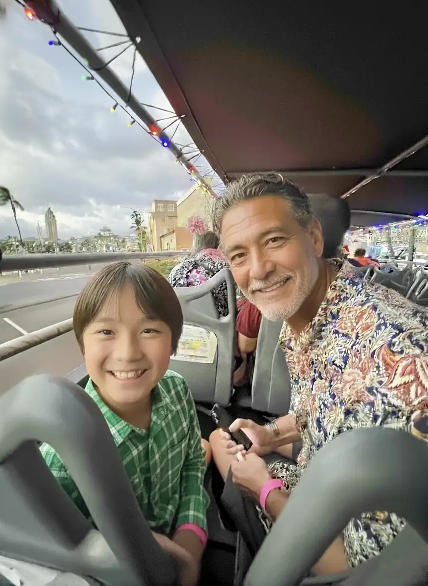 Experience the magic of Honolulu City Lights at Honolulu Hale on the Waikiki Trolley Holiday Lights Tour.