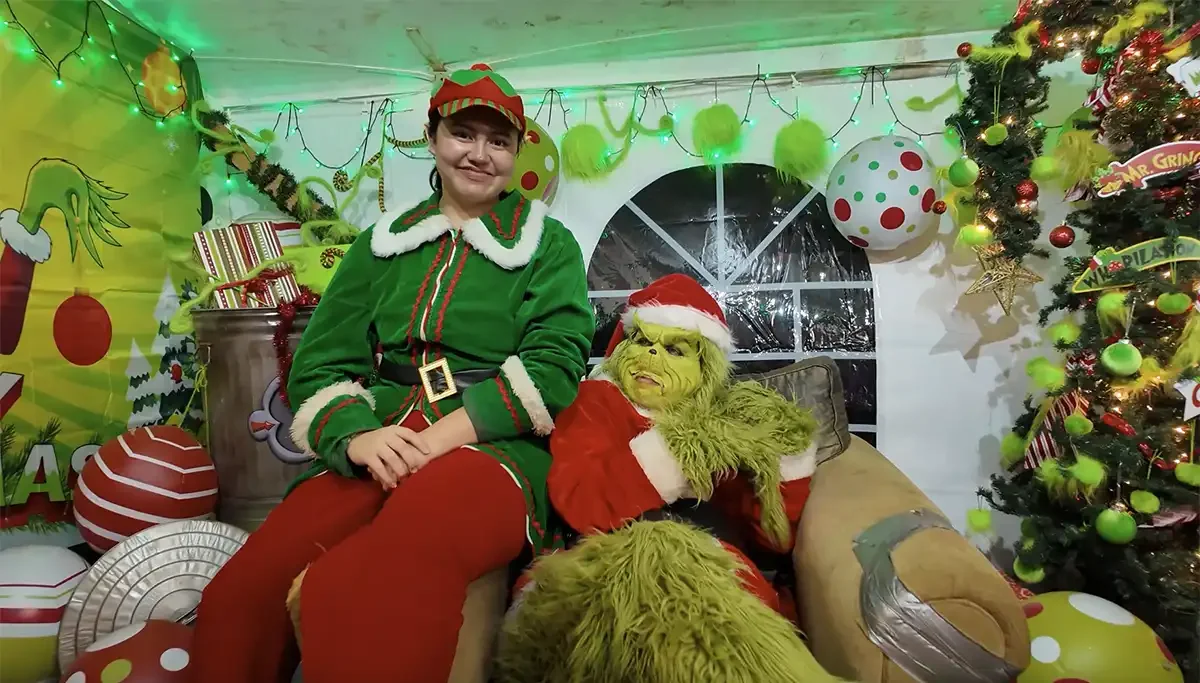 Elf and the Green Guy are waiting for you at the Holiday Lights Tour.