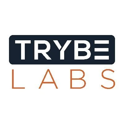 Logo of TRYBE Labs with the word 'TRYBE' in a black rectangle and 'LABS' written below in orange.