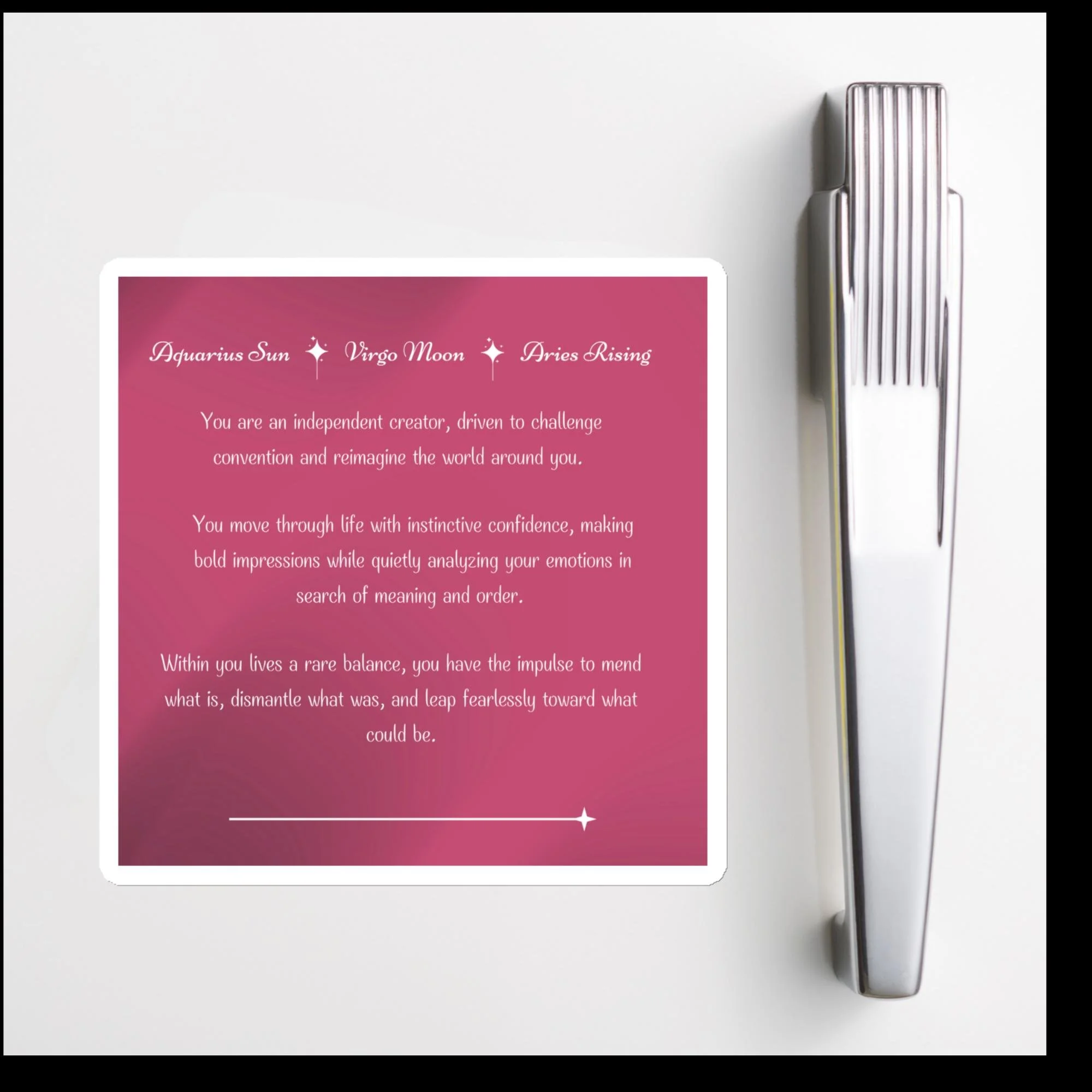 4x4 Big Three Zodiac Magnet Maroon (Personalized)