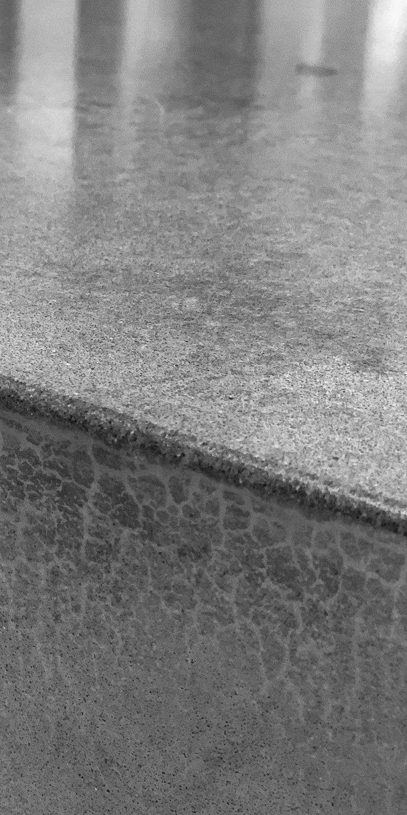 Monolithic architectural concrete countertop edge detail by The Concrete Anomaly