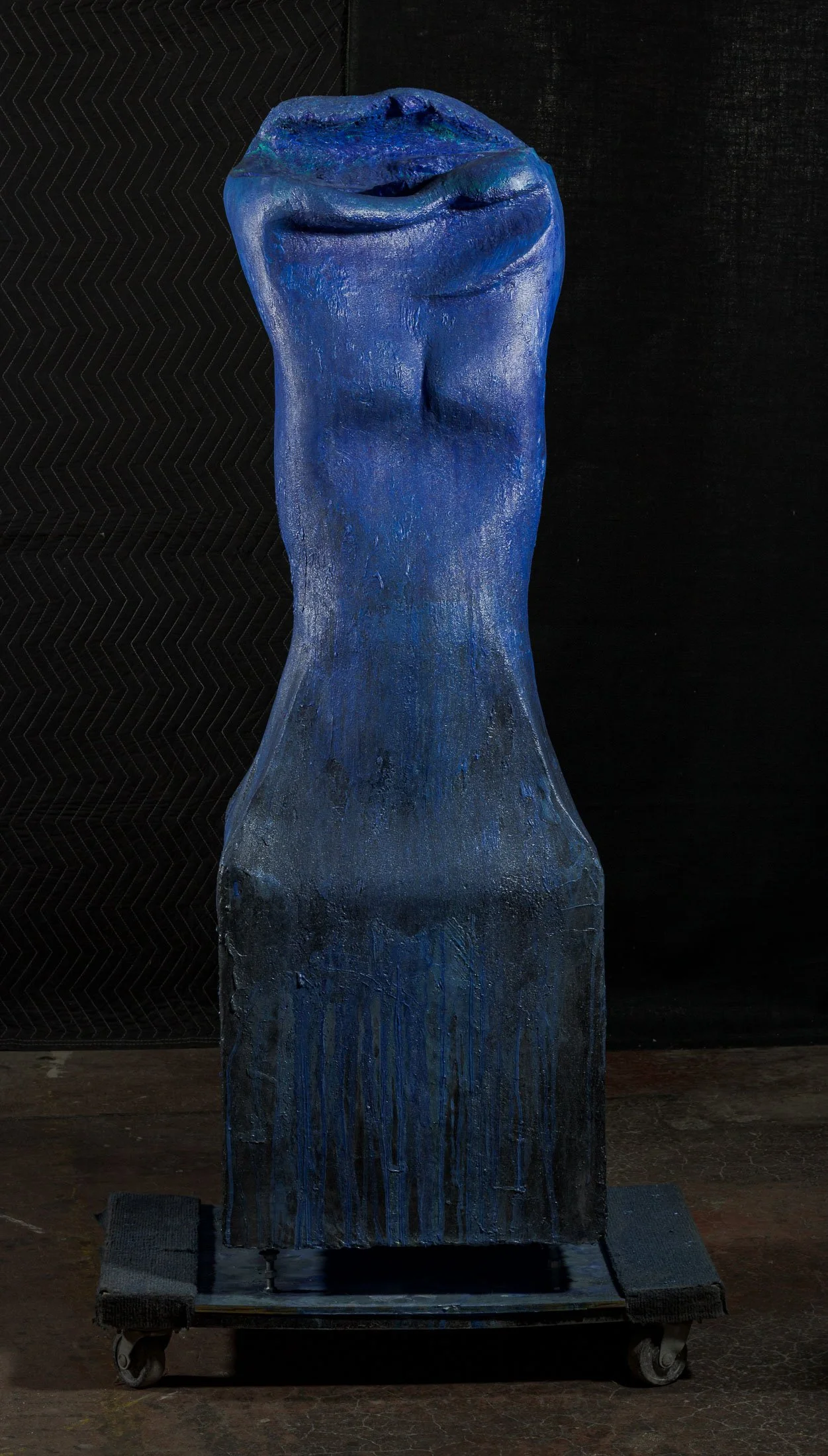 large-scale pigmented concrete torso sculpture with deep blue mineral surface — Anomaly 3 | MOTHER