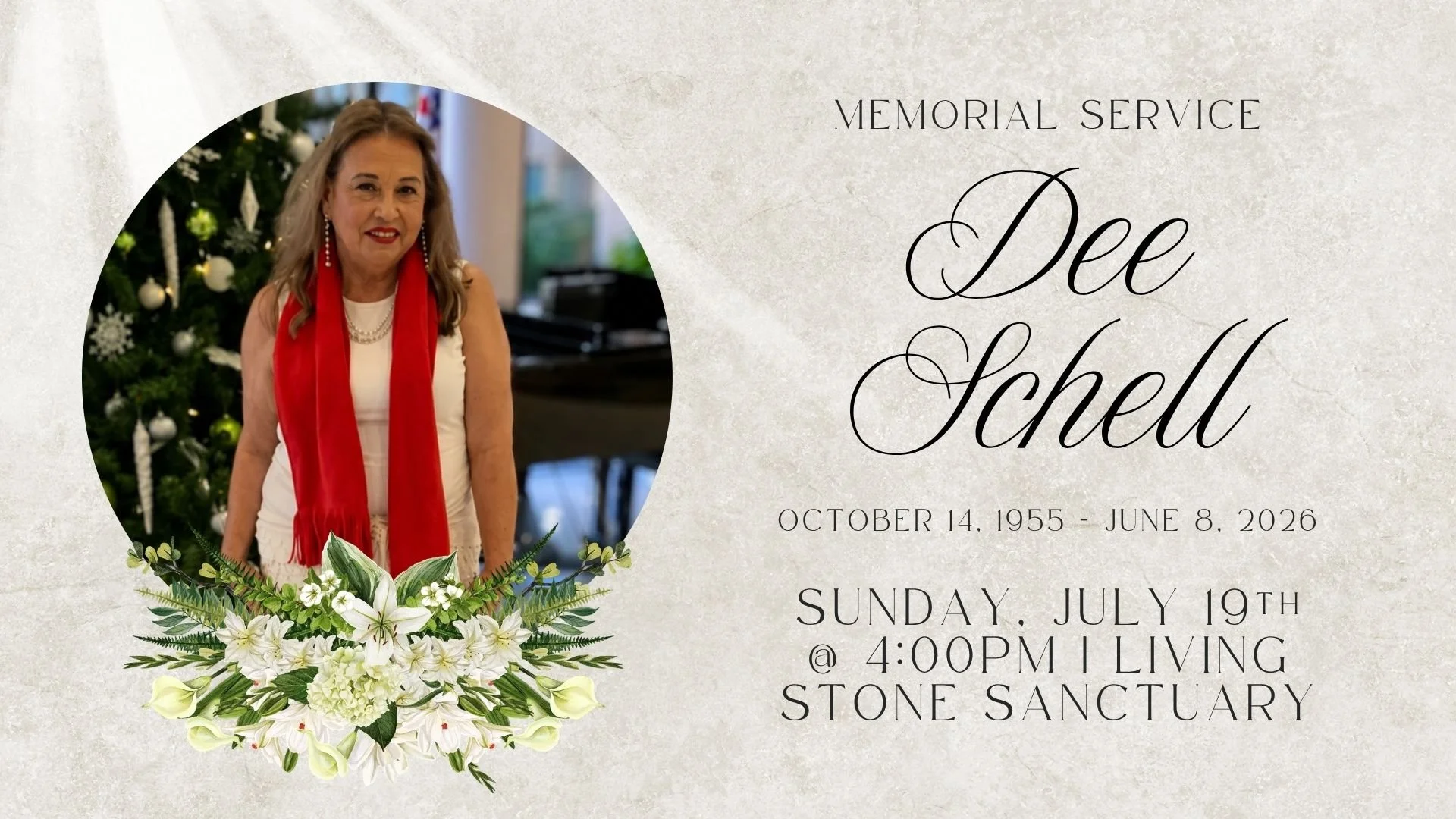 Memorial Service for Dee Schell