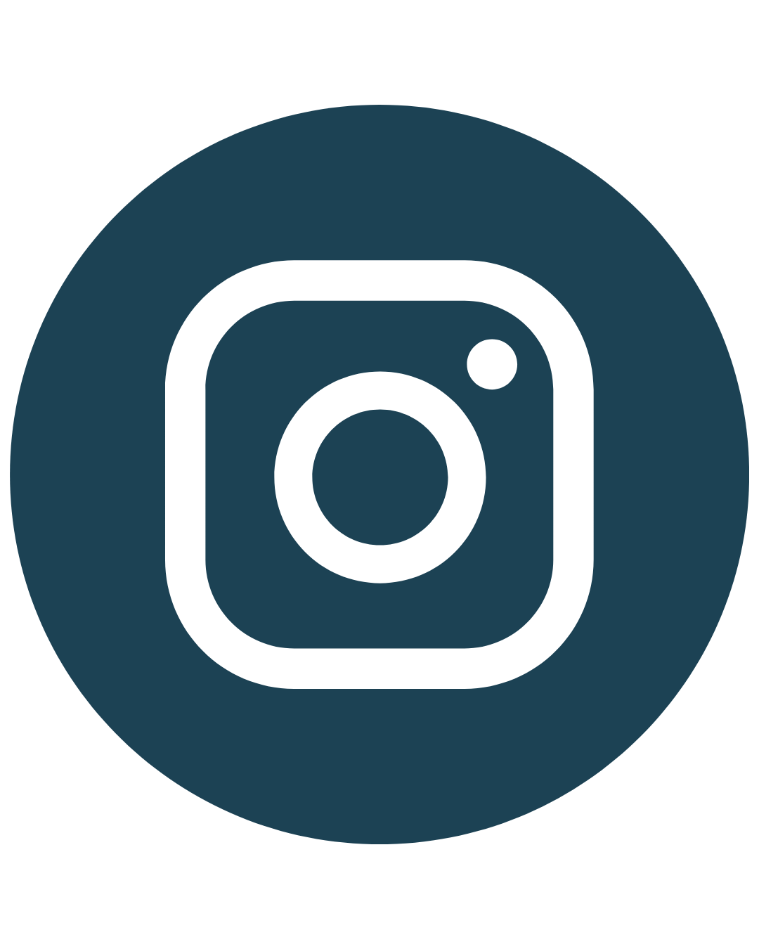 Instagram logo icon featuring a white camera outline inside a dark blue circular background.