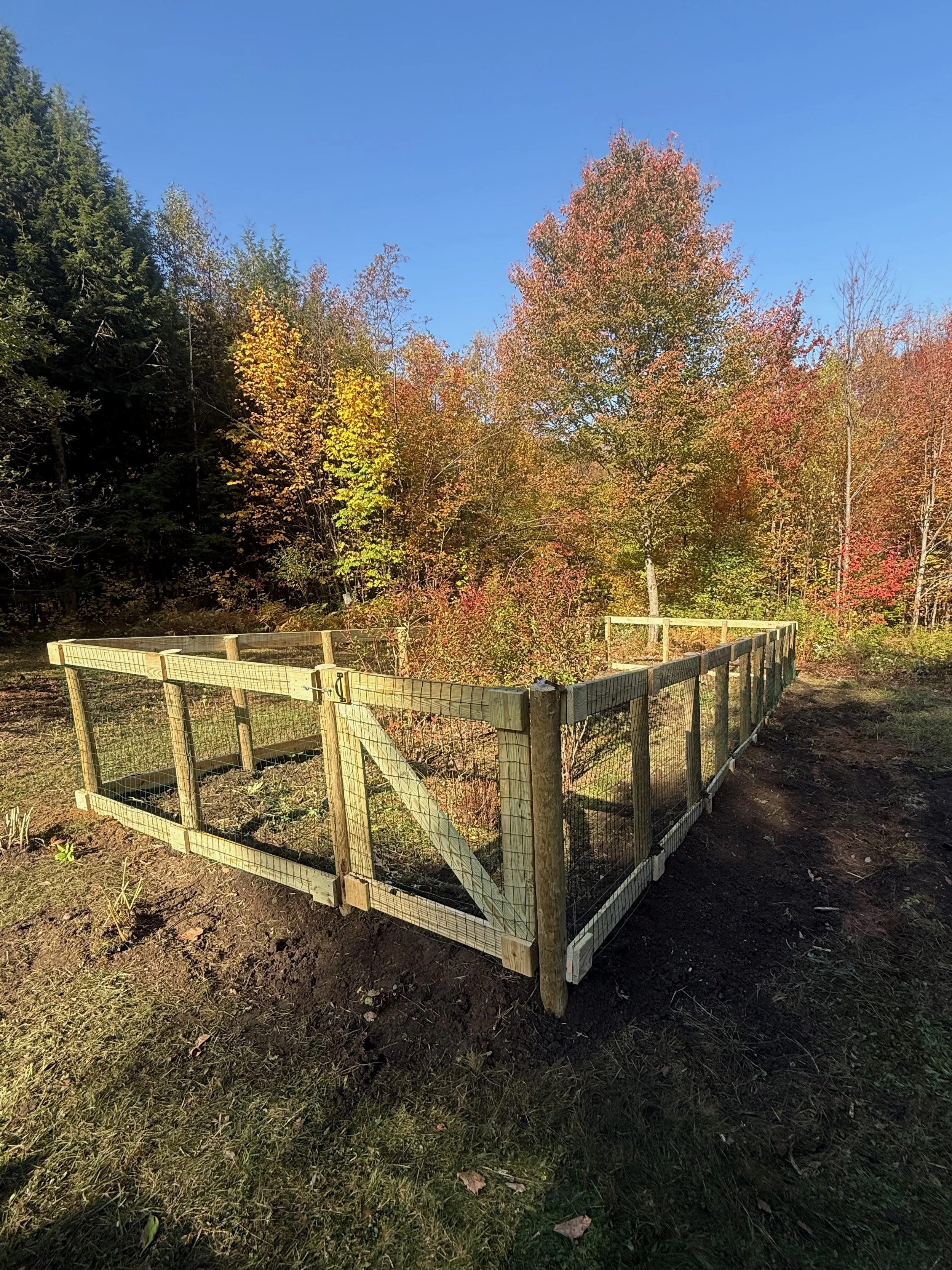 Custom wooden fence installation 