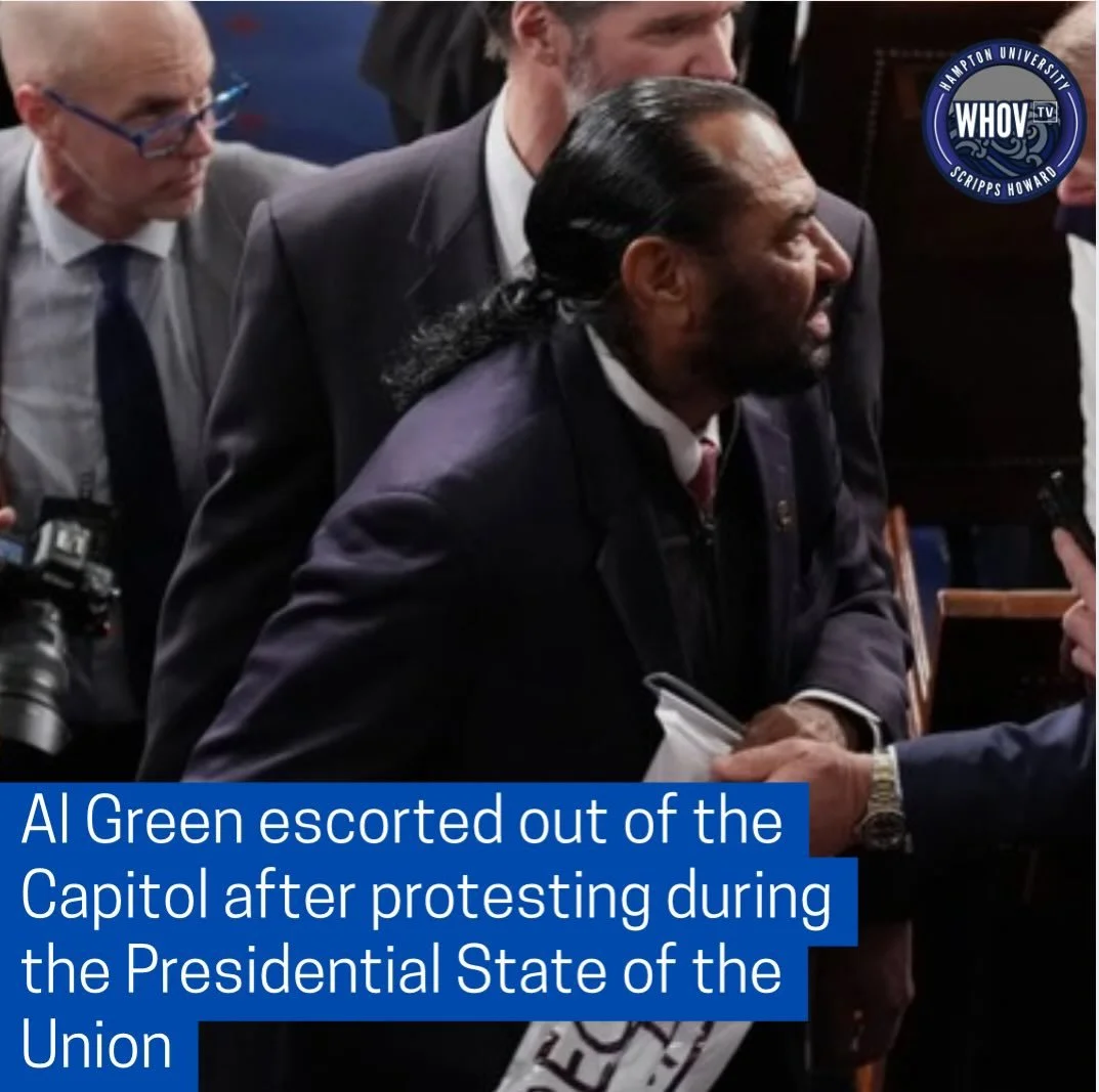 Texas Congressman Al Green was escorted out of the State of the Union Address yesterday after holding up a sign reading &ldquo;Black People Aren&rsquo;t Apes.&rdquo;

Several Republican lawmakers, including Republicans Pat Fallon and John McGuire, at