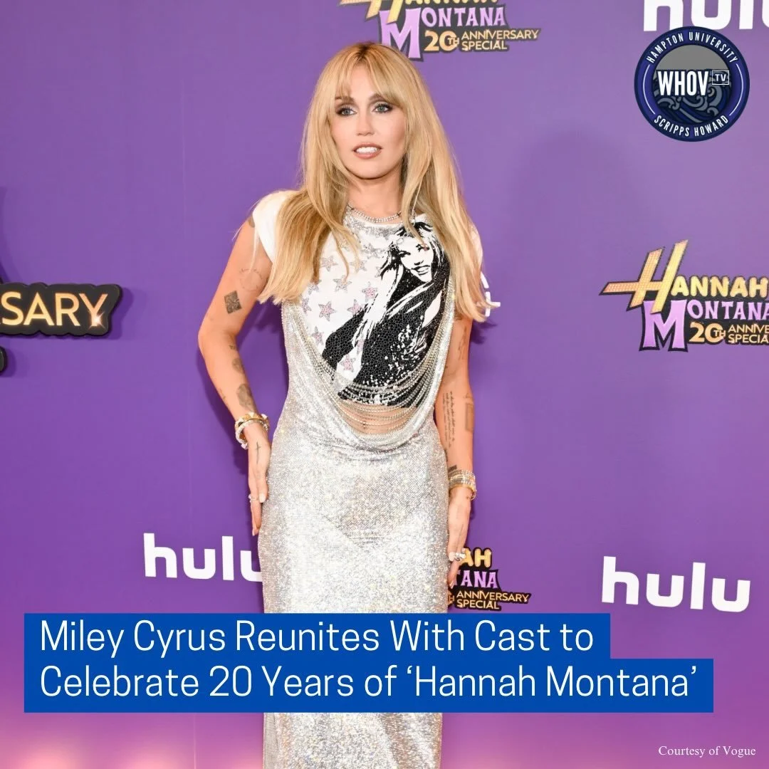 Miley Cyrus reunited with former cast members to mark the 20th anniversary of the Disney Channel series Hannah Montana. The reunion took place in Los Angeles during the premiere of the anniversary special.

The special, now streaming on Disney+ and H