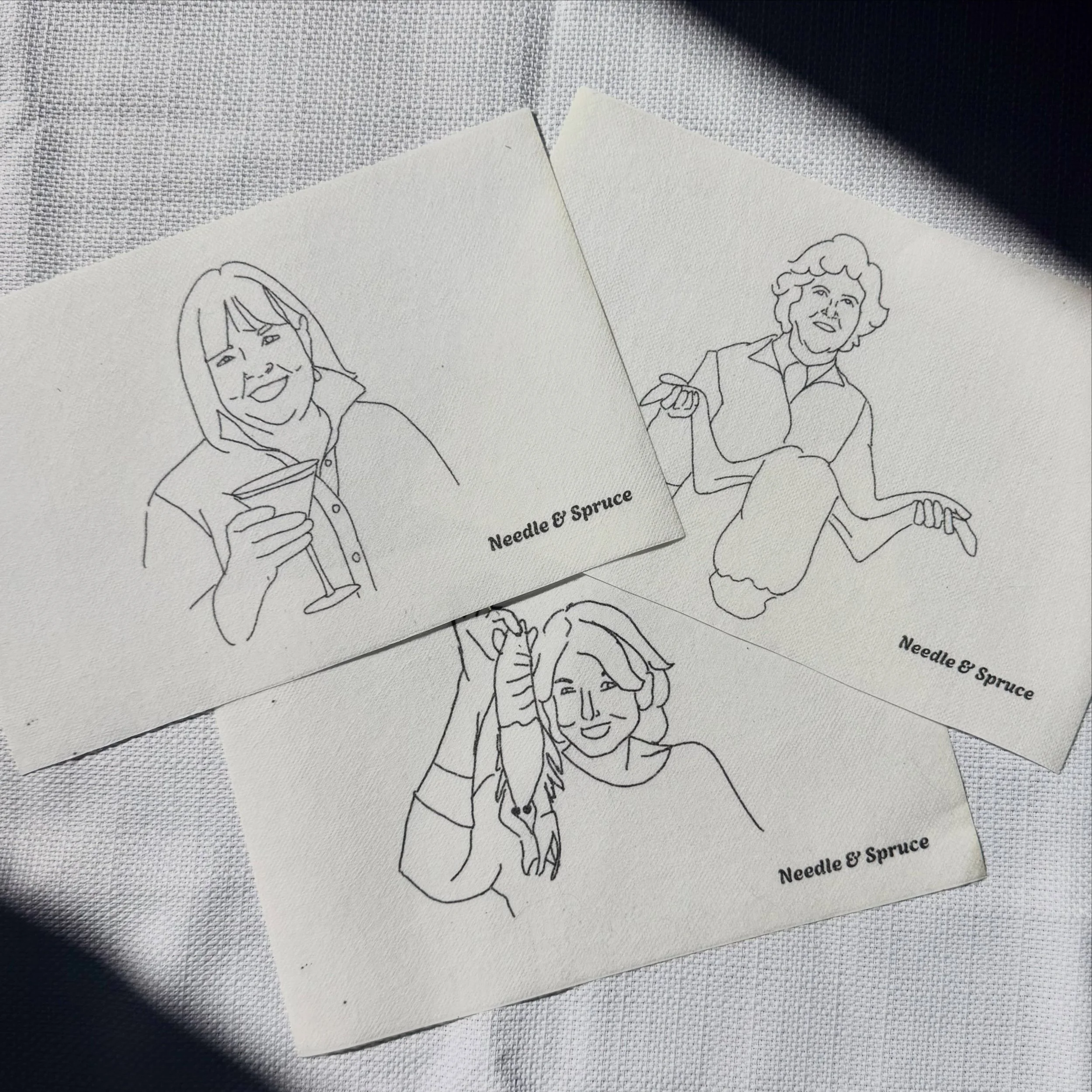 The girls are back in the kitchen 🍸🦞🦃

If these look familiar, there&rsquo;s a reason: I used to stitch these chef icons onto aprons myself. Now Martha, Ina, and Julia are back as water-soluble embroidery stickers, so you can make your own aprons,