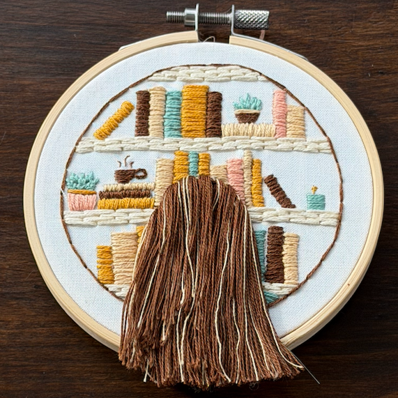 long hand embroidered hair