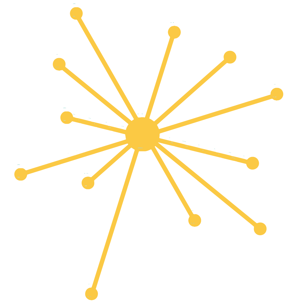 Yellow atomic age star shape.