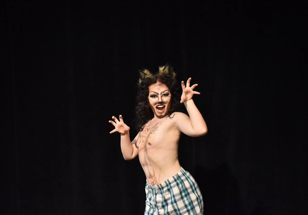 Bambi Karloff in her wolfman drag show.
