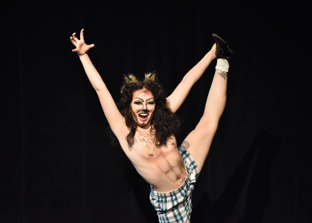 Bambi Karloff in her wolfman drag show.