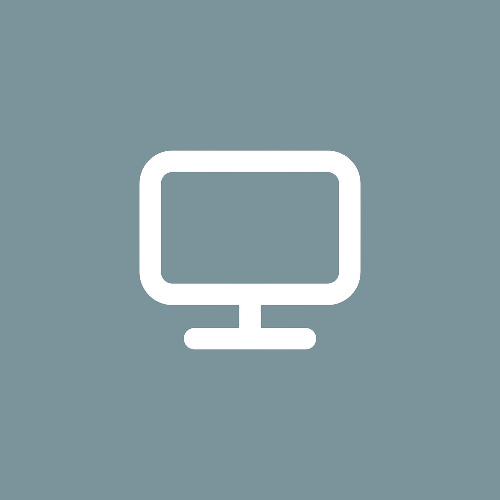 Icon of a computer monitor on a gray background.
