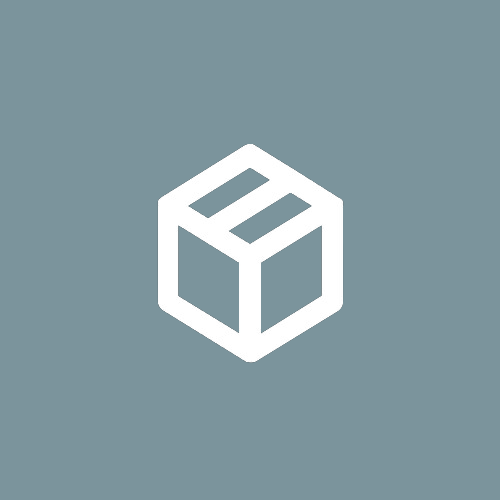 Icon of a 3D cube with three lines on top, resembling a letter or symbol, on a grey background.