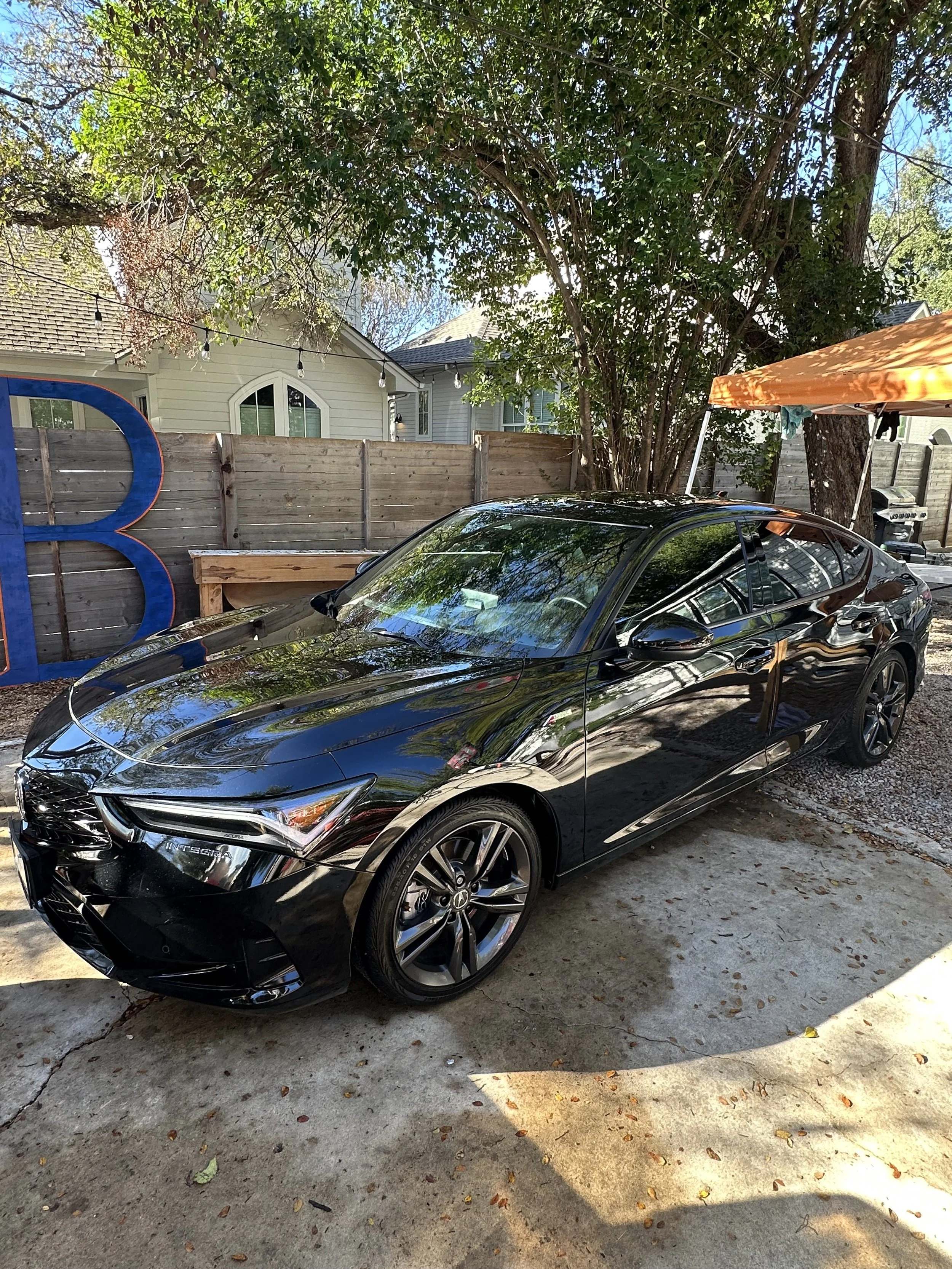 Mirror like results after wash and polish on this black Acura in Austin Texas