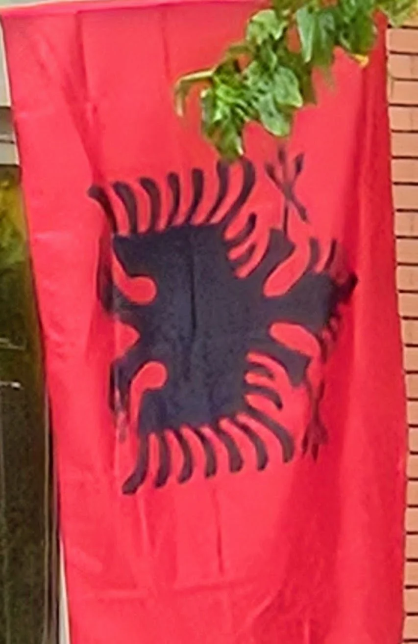 Flag of Albania All Red with Black Double Headed Eagle
