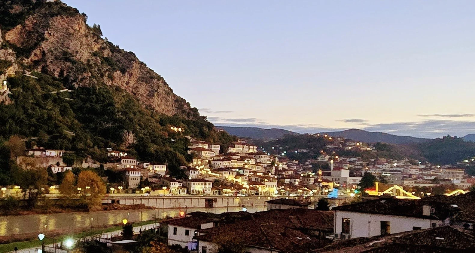 sunset from the Gorcia side of Berat Albania