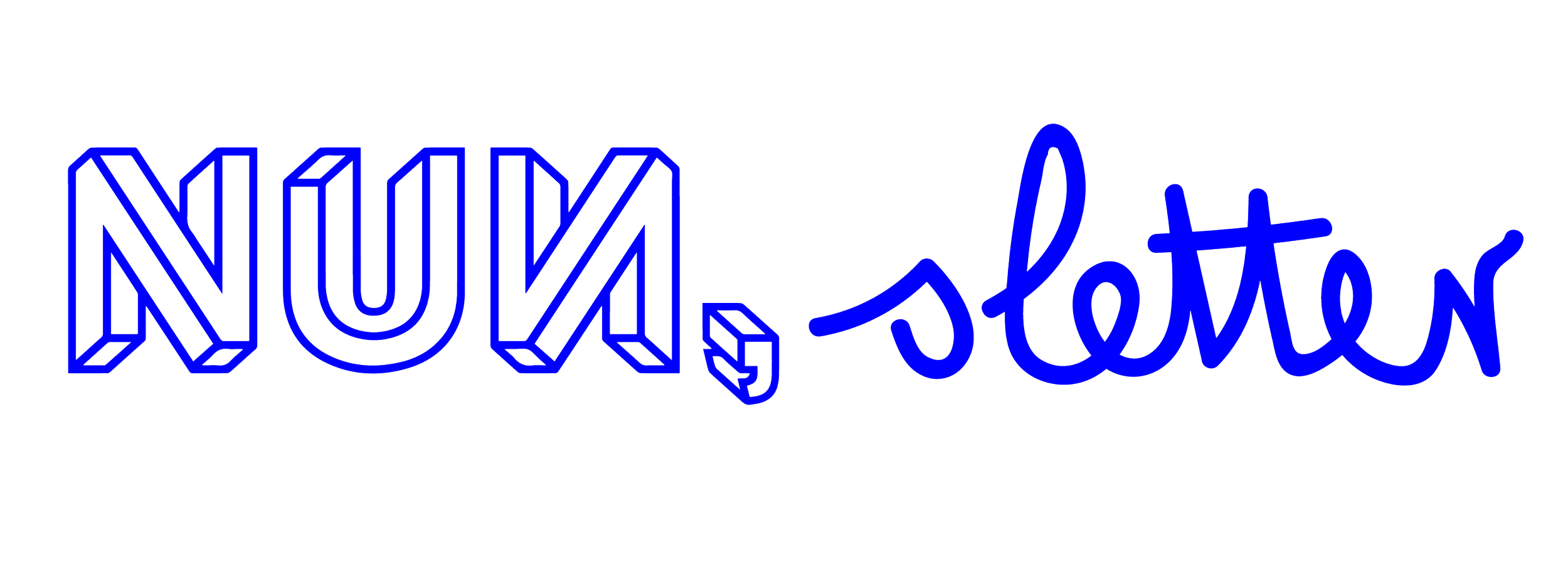 Neon Schriftzug mit den Worten 'NUV-studio' in blauer Farbe, dekorativ mit 3D-Effekt und schwarzem Hintergrund.