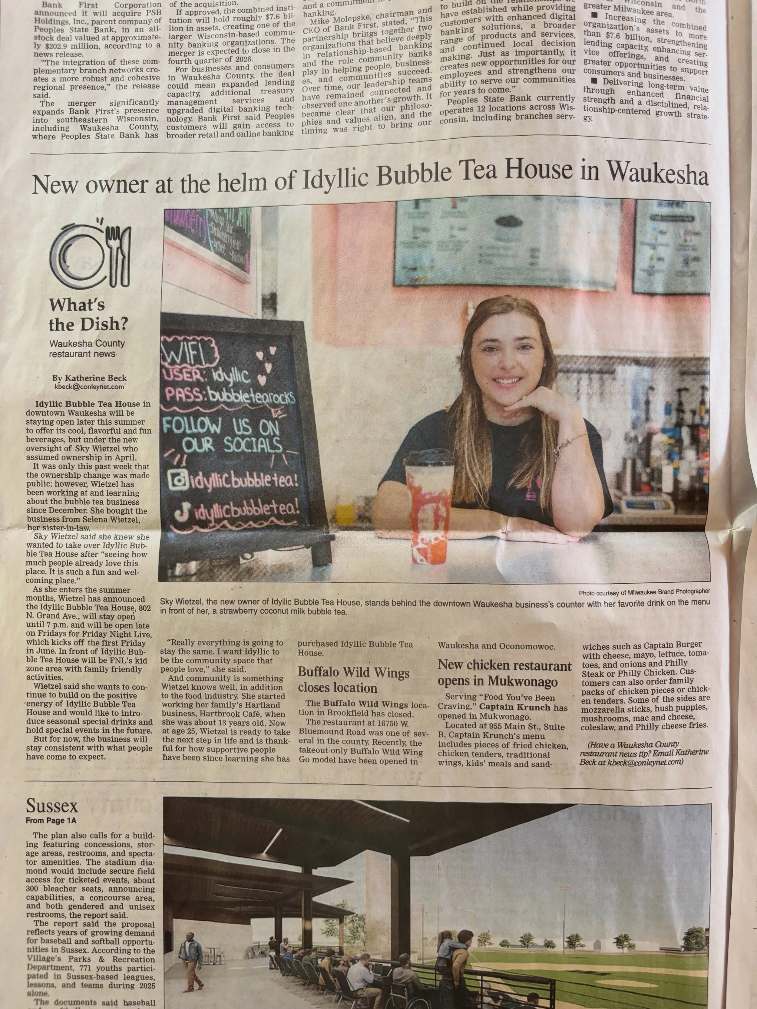 OUR PHOTO IS IN THE NEWSPAPER?! 🤯📰🥳

Huge congratulations to Selina &amp; Sky at @idyllicbubbletea on their exciting announcement! 🎉

One of my favorite parts of being a brand photographer is getting a behind-the-scenes look at all the exciting t