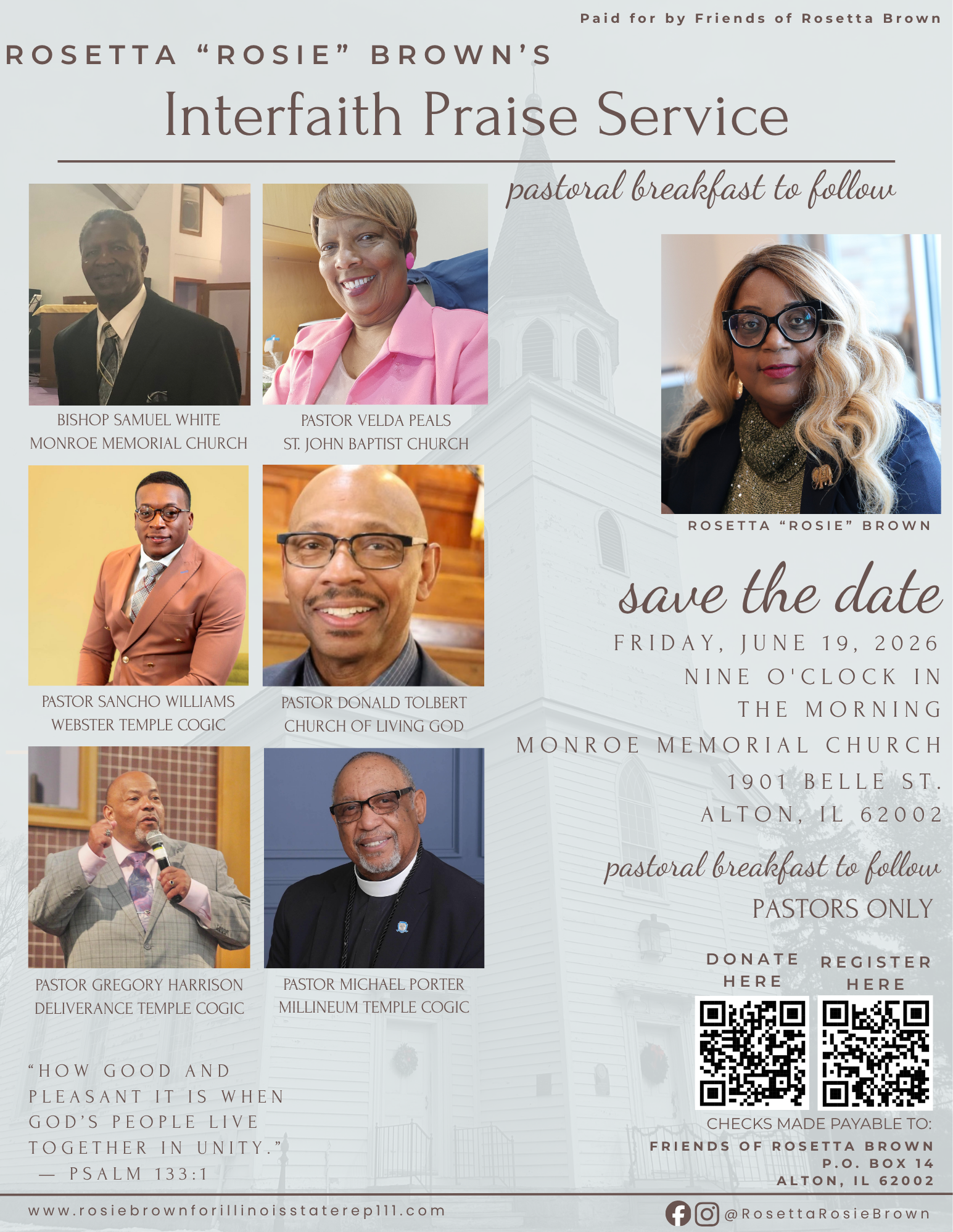 INTERFAITH PRAISE SERVICE &amp; PASTORAL BREAKFAST