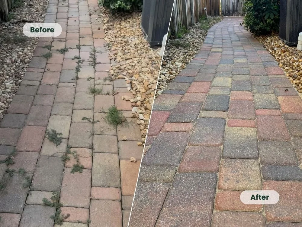 Before and after paver walkway sealing Broward County Florida