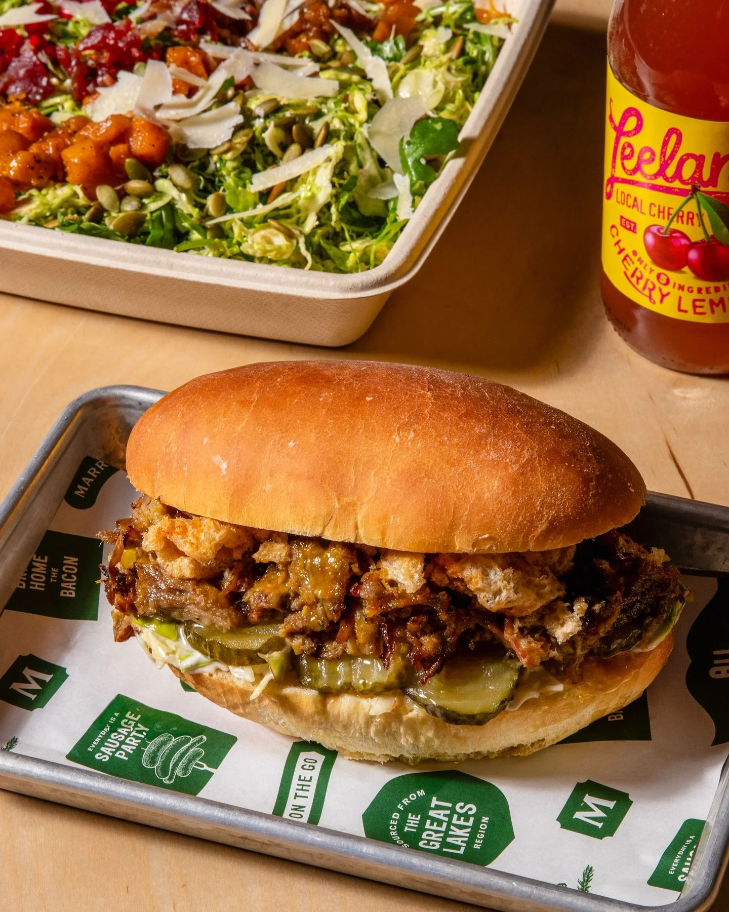 Lunchtime!!! Come through to the Butcher Shop and Butcher Bar today.

Today&rsquo;s move? Our Whole Hog sandwich with Carolina bbq sauce, coleslaw, and bread &amp; butter pickles on housemade bread. Need we say more?

Support your neighborhood butche