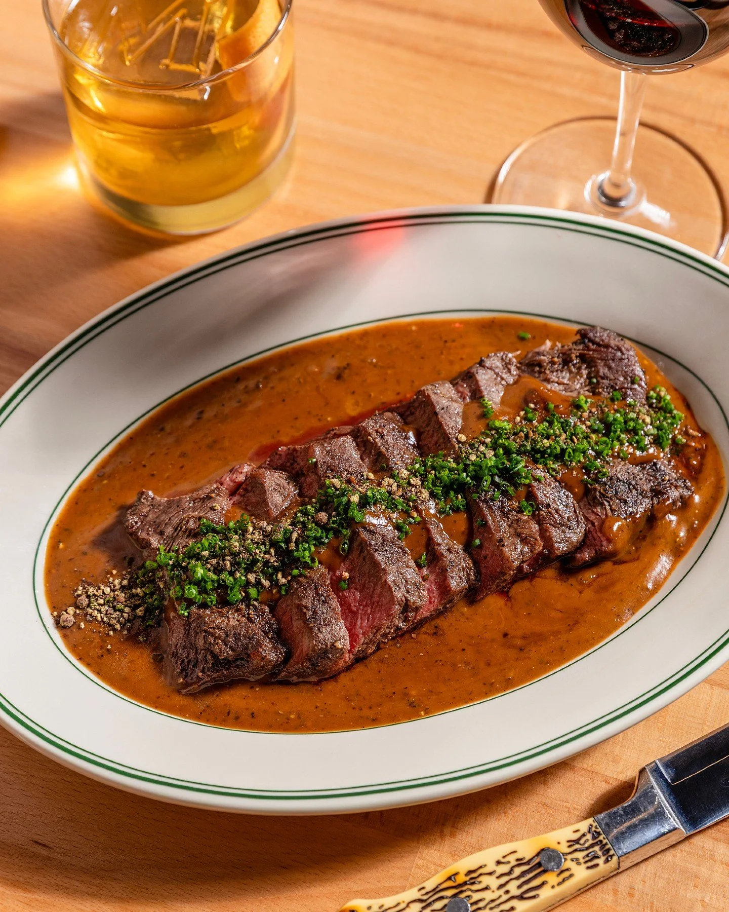 IYKYK, if you don't we're about to put you onto something real good. Our Rotating Butcher Cut right now is a flat iron from @moraineparkfarms in Zeeland and it is so good with that green peppercorn brandy sauce. Flat iron doesn't always get the love 