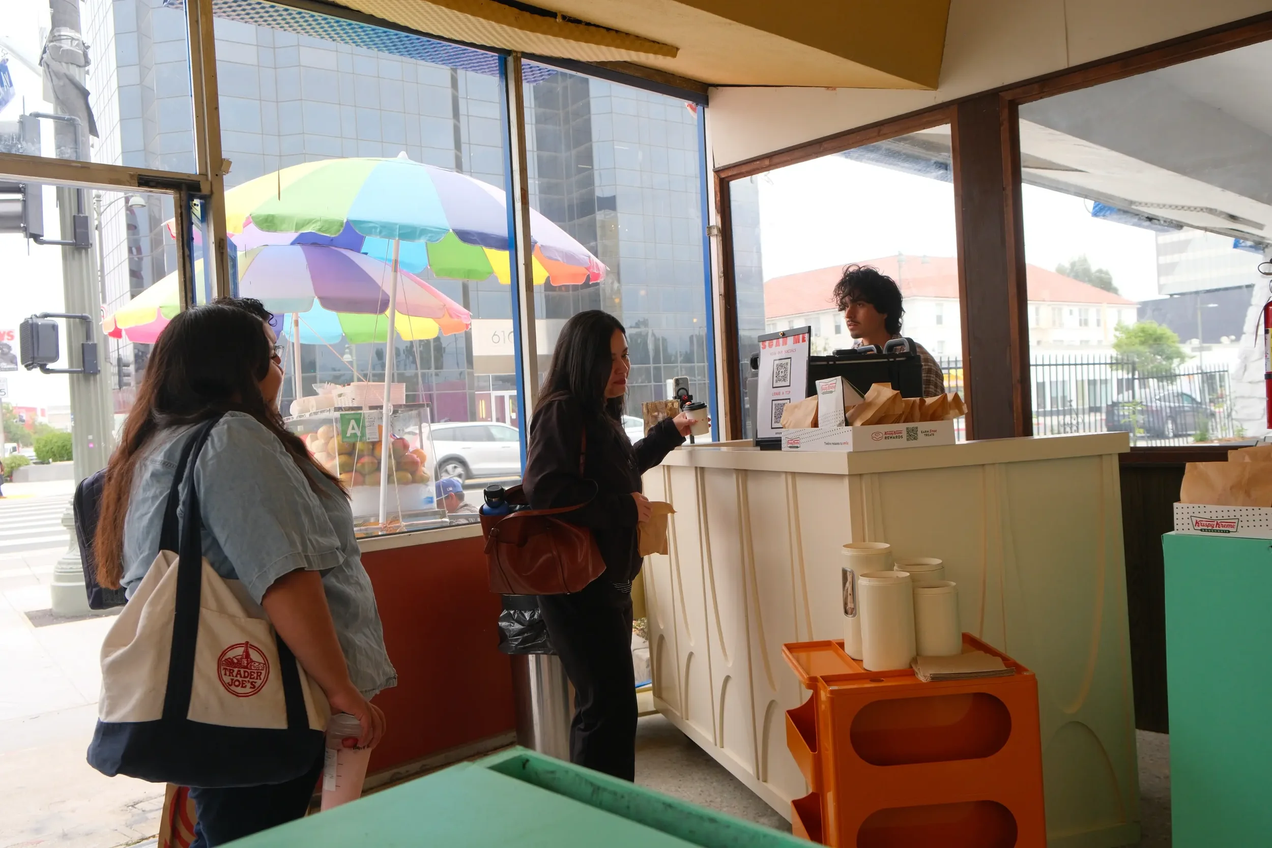 Guests lined up at the Eyevel coffee bar