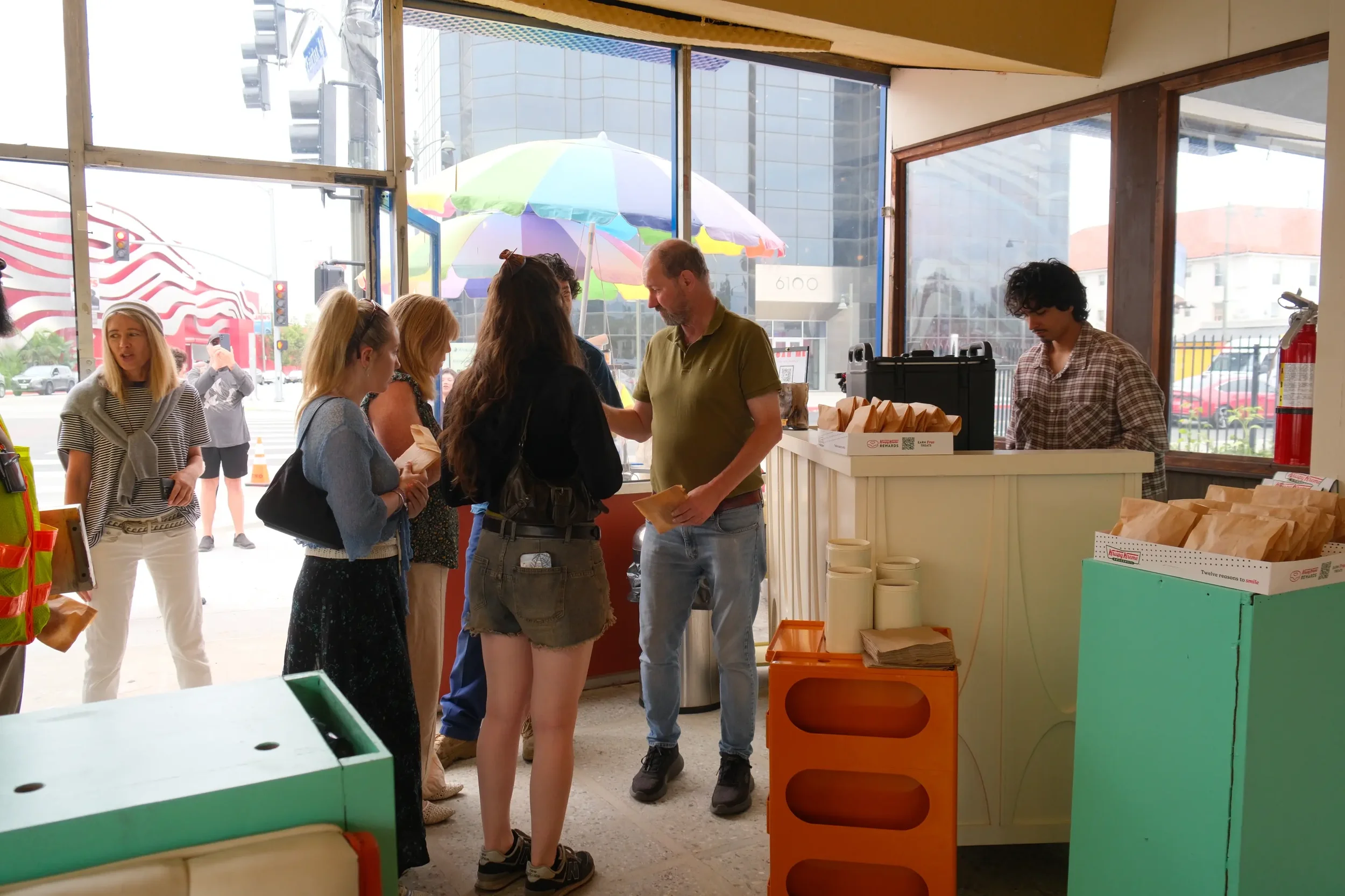 Guests lined up at the Eyevel coffee bar