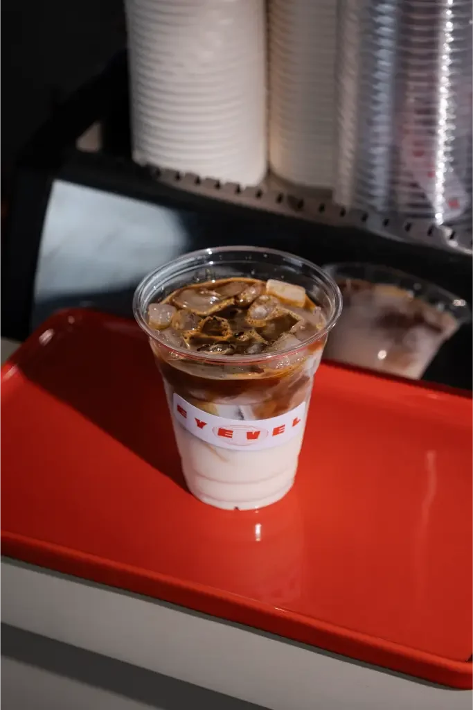 Handcrafted specialty drinks from the Eyevel coffee bar