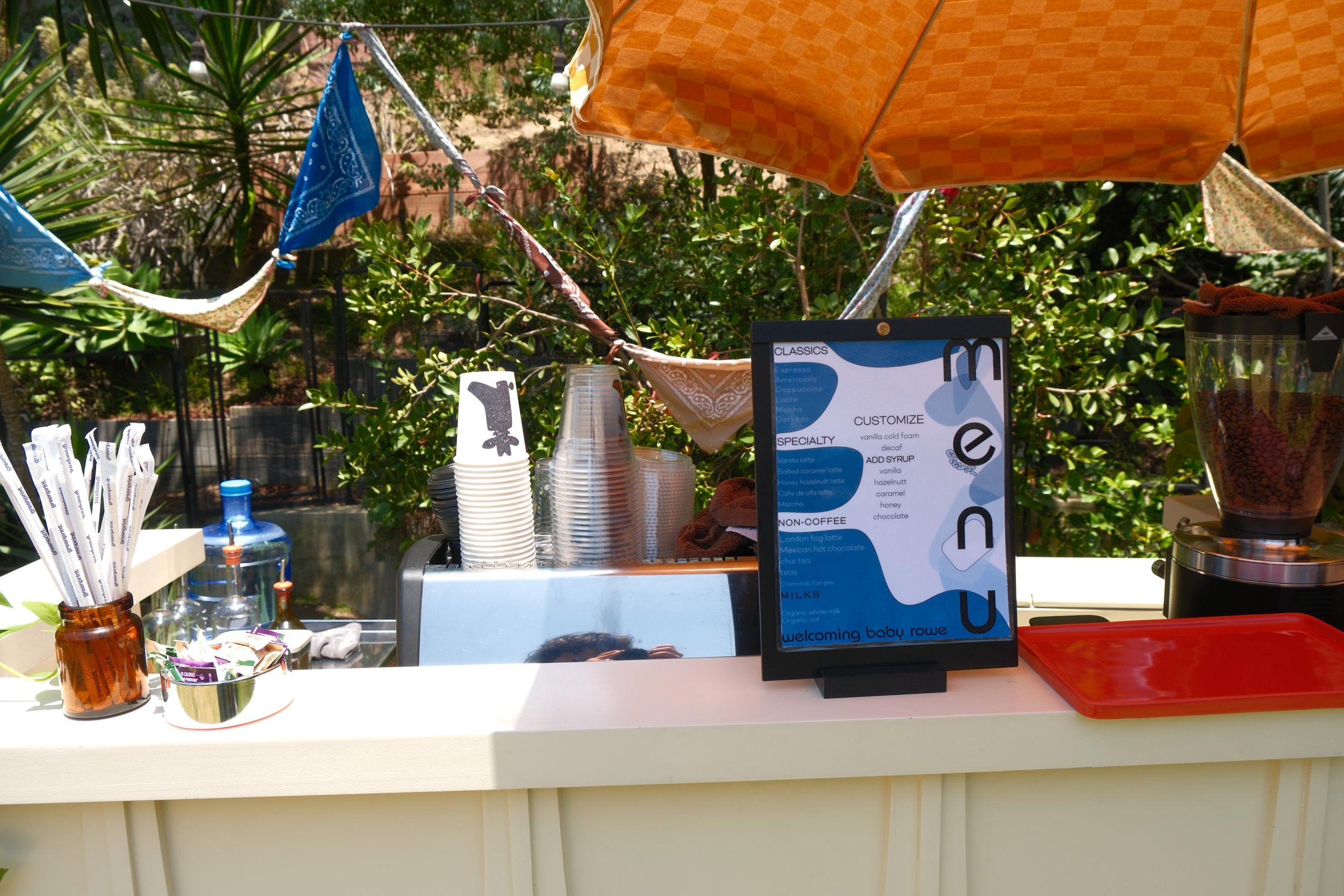Custom party menu personalized for the occasion at the Eyevel bar