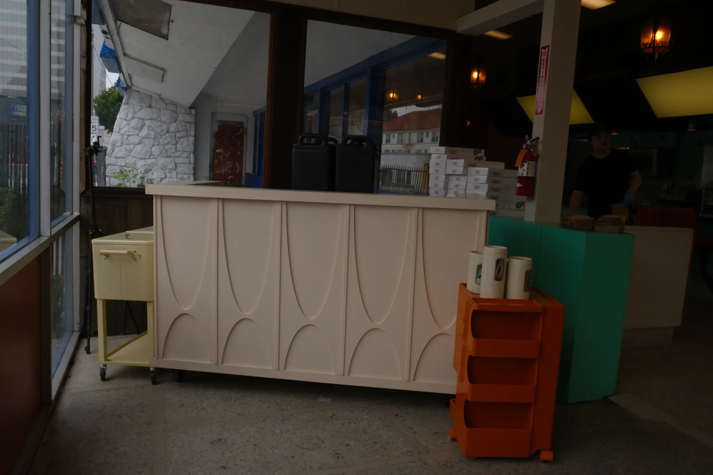 Design detail of the Eyevel midcentury modern coffee cart, photo 4