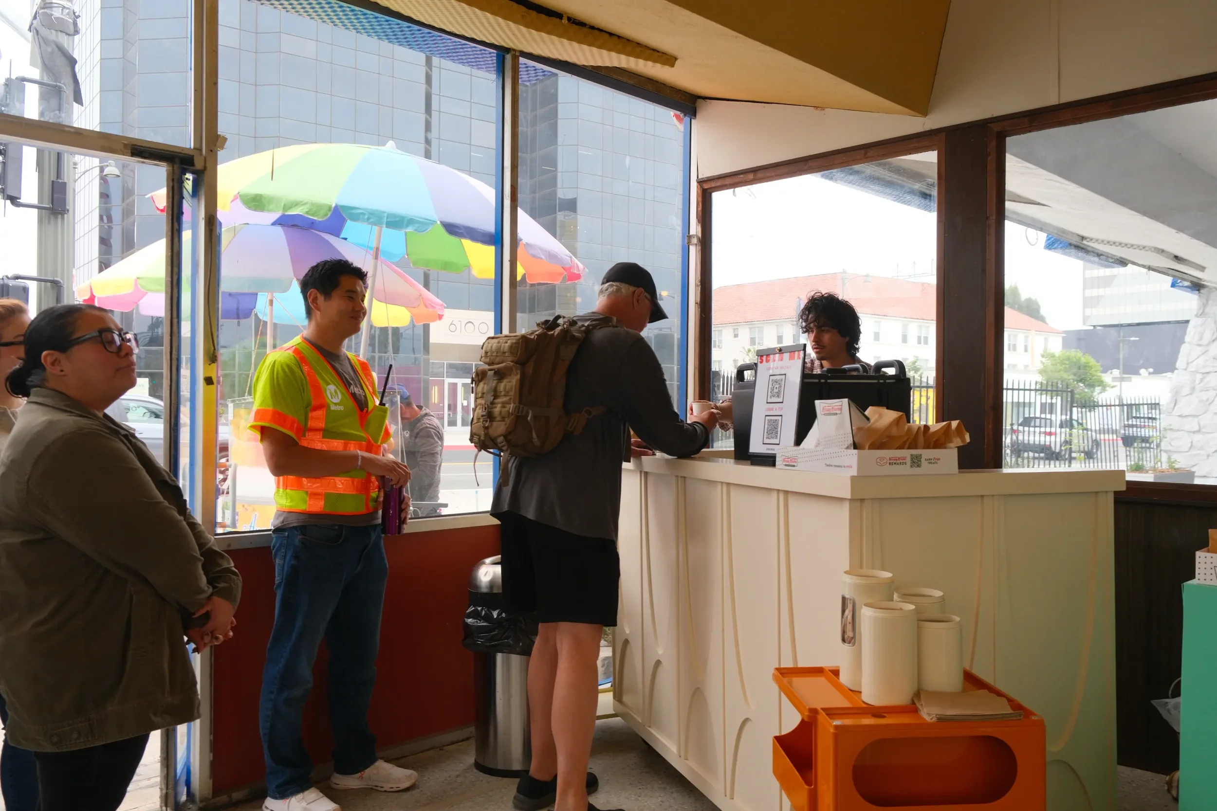 Guests lined up at the Eyevel coffee bar