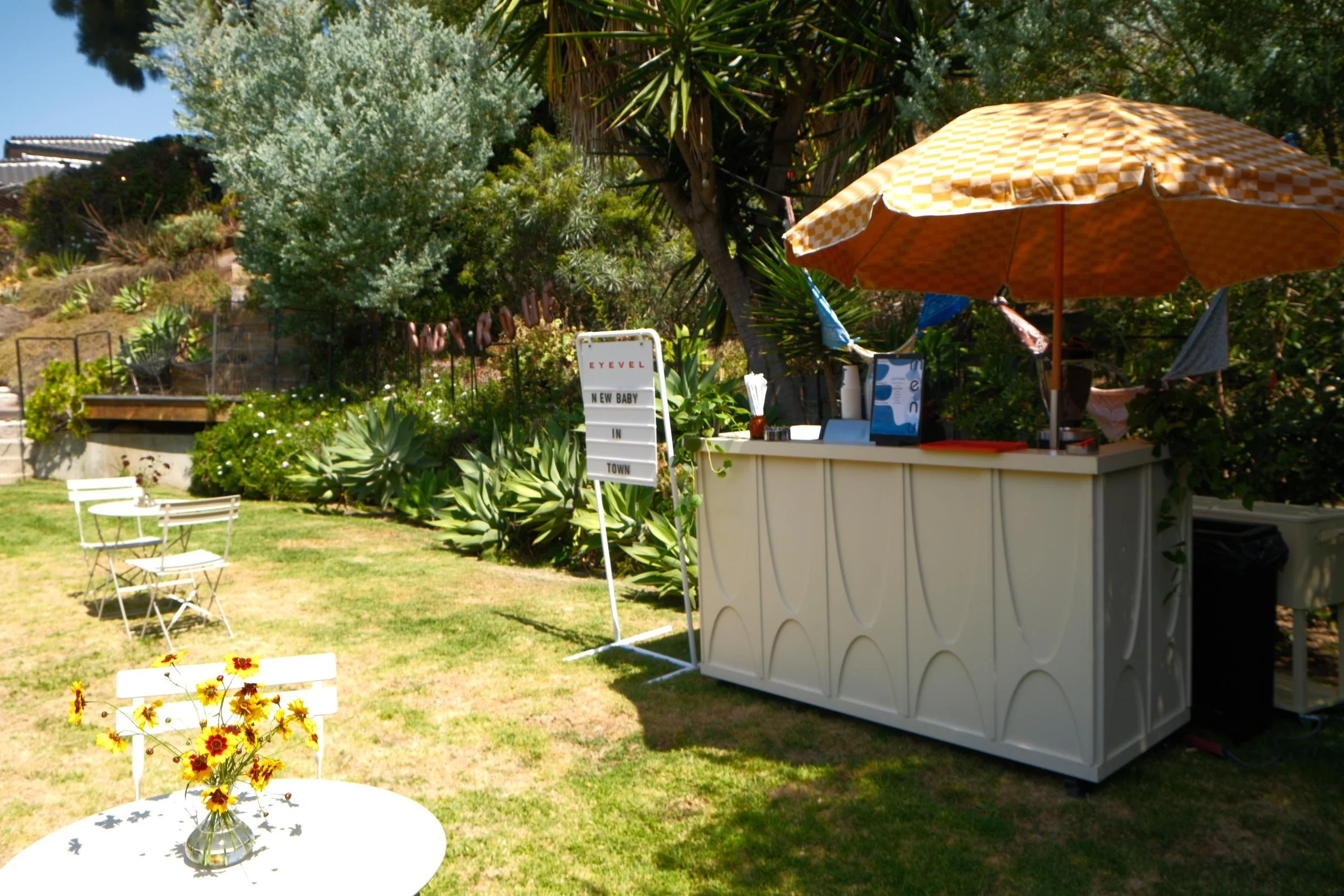 Eyevel coffee bar at a private celebration