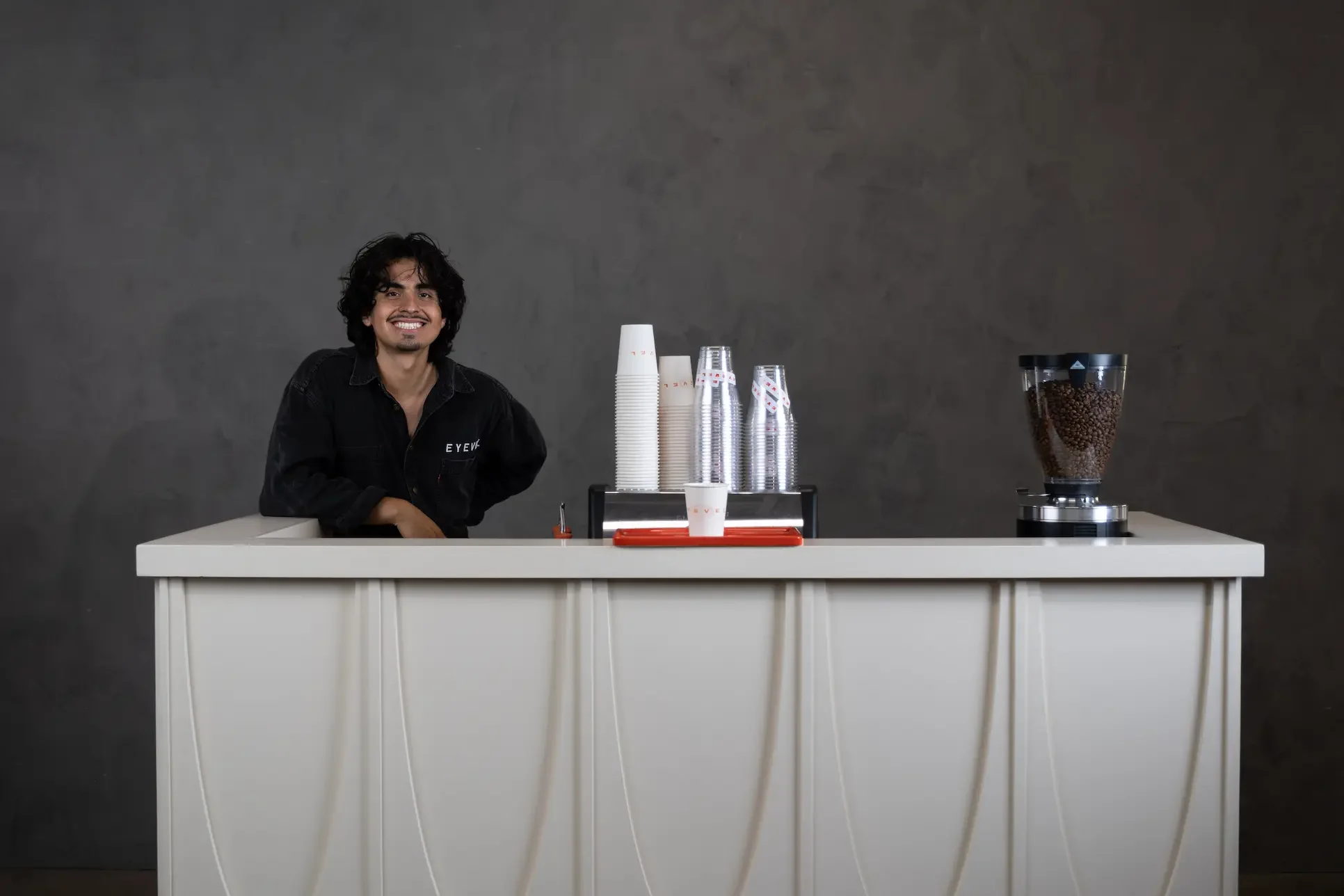 Eyevel midcentury modern coffee cart at San Gabriel Valley event