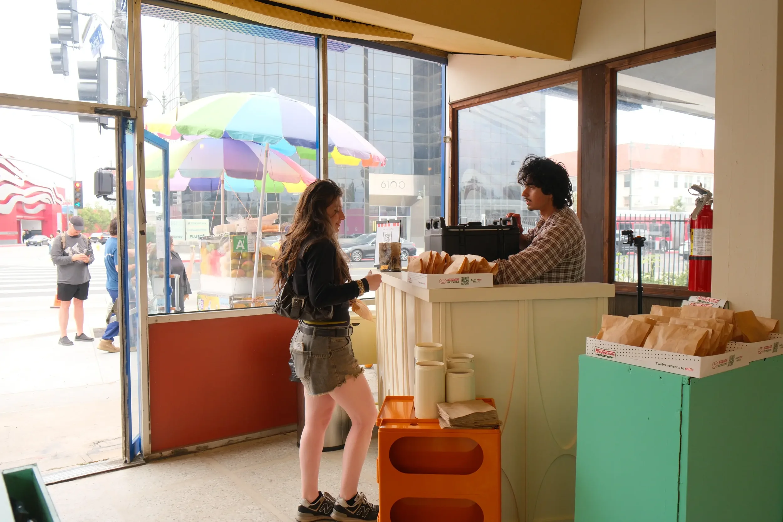 Guests lined up at the Eyevel coffee bar
