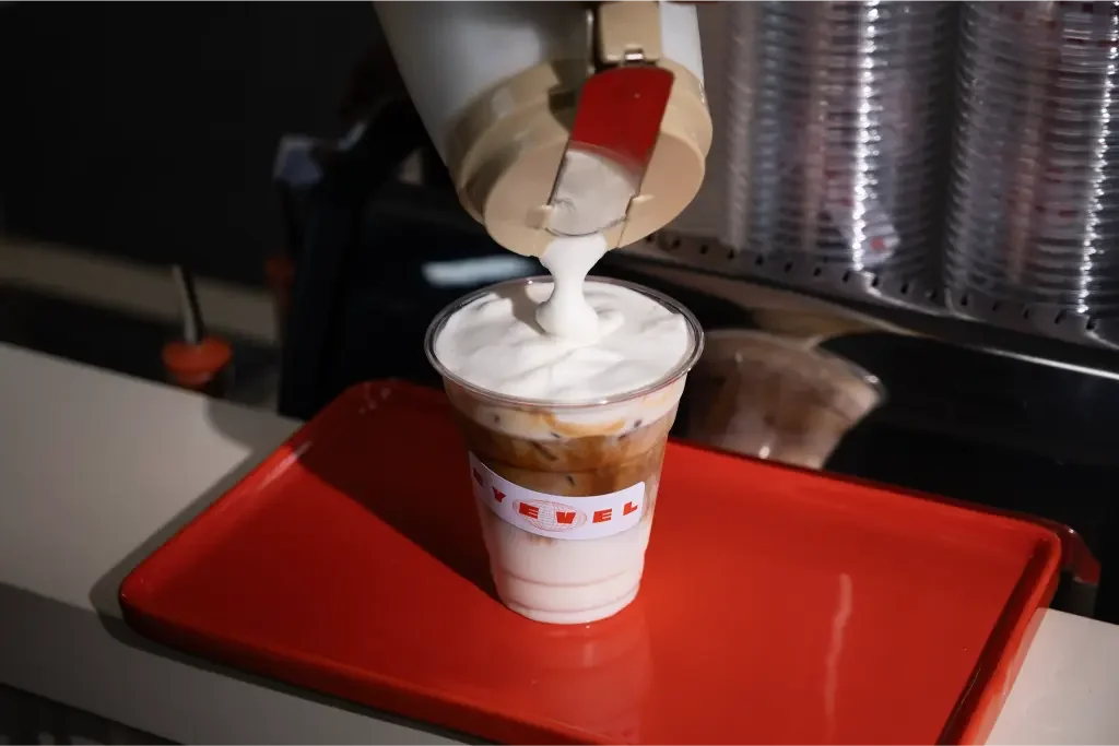 Handcrafted specialty drinks from the Eyevel coffee bar